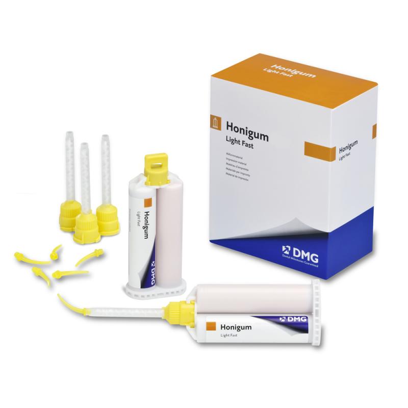 Масса HONIGUM Light Fast - Корригирующий оттискной материал высокой точности, быстрозастывающий Automix, 2 х 50мл (Хонигум лайт фаст)