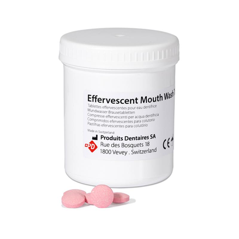 Шипучие таблетки для полоскания полости рта, розовые