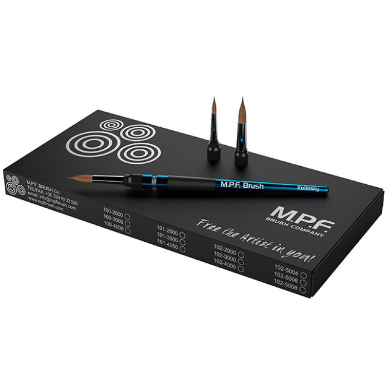 Кисти Spring Brush Kit светло-синий набор, 1 рукоятка и 3 наконечника, размеры 4, 6, 8