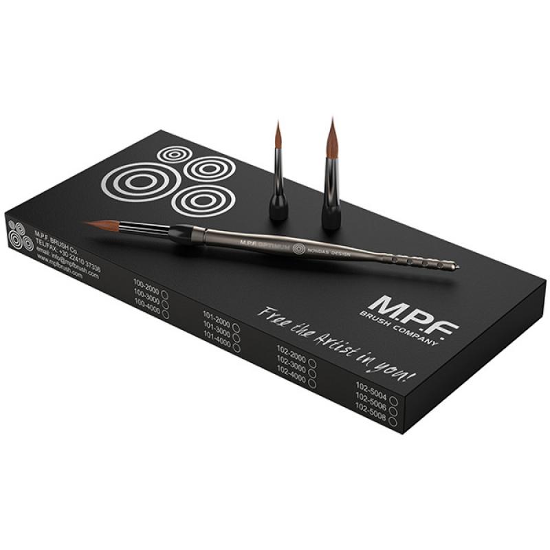 Кисти - Optimum Mens Brush Kit хром набор, 1 рукоятка и 3 наконечника, размеры 4, 6, 8