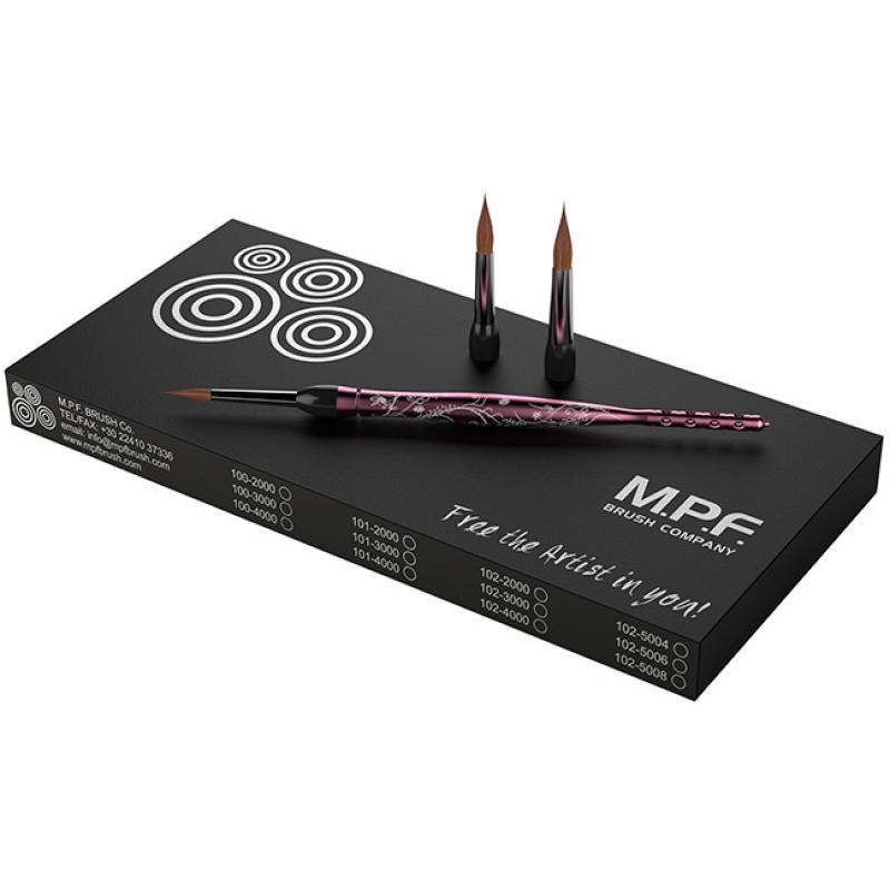 Кисти - Optimum Ladies Brush Kit розовый набор, 1 рукоятка и 3 наконечника, размеры 4, 6, 8