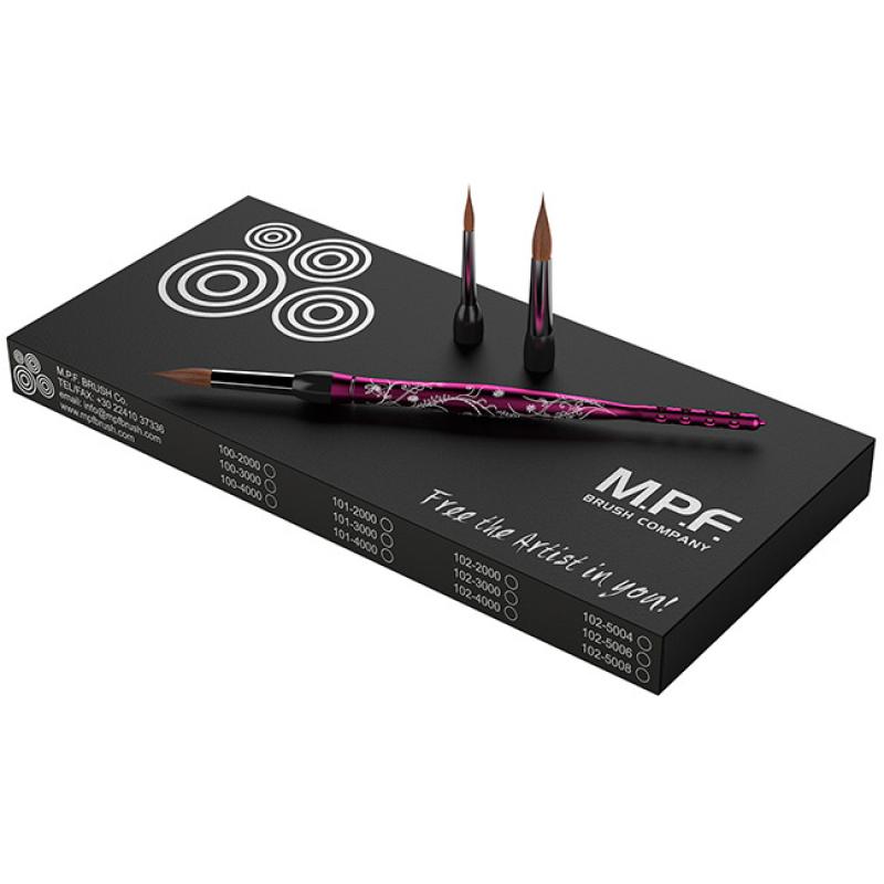 Кисти - Optimum Ladies Brush Kit фиолетовый набор, 1 рукоятка и 3 наконечника, размеры 4, 6, 8