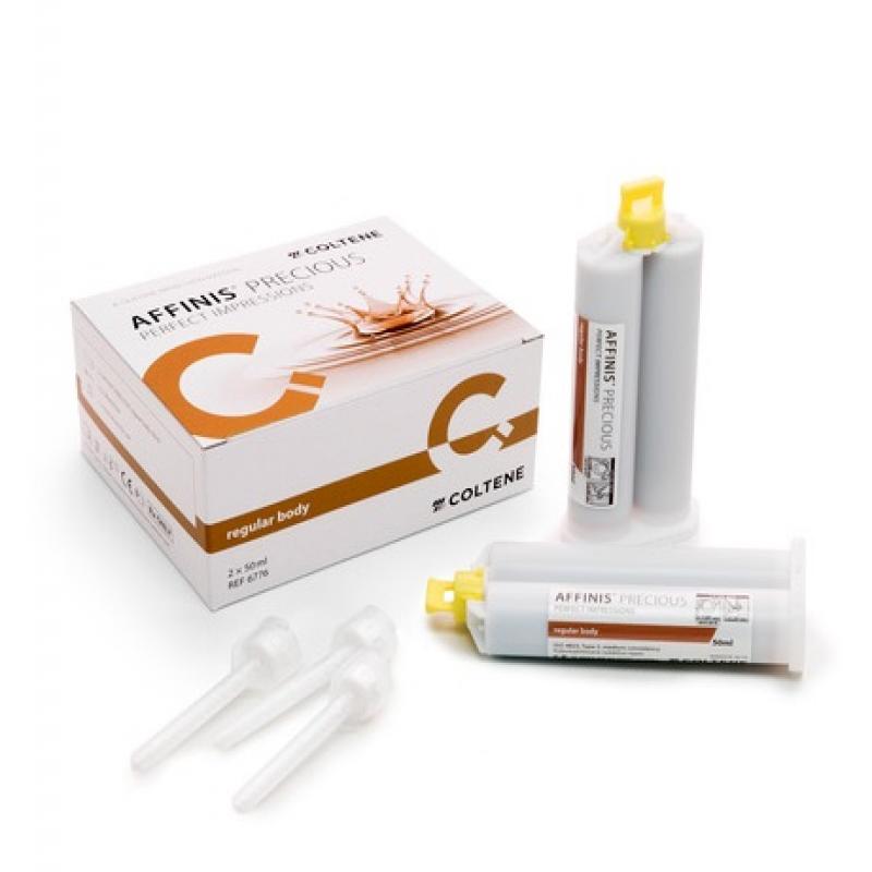 Affinis Precious Regular Body - A-силикон для снятия оттисков. Корригирующий оттискной материал, цвет золотой, 2х50 мл