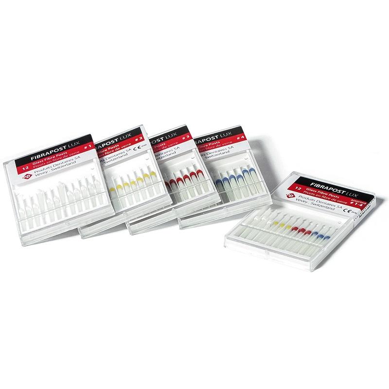 Fibrapost Lux - штифты стекловолоконные светопроводящие, рентгеноконтрастный, 12шт. (Фибрапост Люкс)   №№ 1, 2, 3, 4