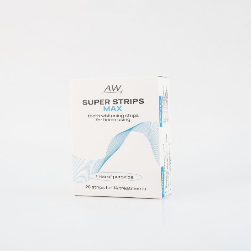 Полоски для отбеливания зубов SUPER STRIPS MAX 0% H2O2 ( 14 саше )